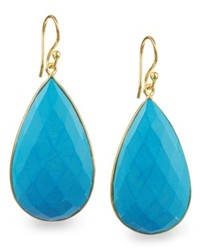 Macy's 14k Gold Over Sterling Silver Earrings Reconstituted Turquoise Teardrop Earrings