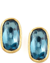 Marco Bicego Murano 18k London Blue Topaz Stud Earrings 15mm