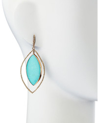 Stephen Dweck Nouveau Beaded Turquoise Marquis Earrings