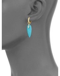 Jude Frances Provence Champagne Diamond Turquoise Teardrop Earring Charms