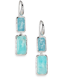 Ippolita Rock Candy Larimar Aquamarine Sterling Silver Two Stone Drop Earrings