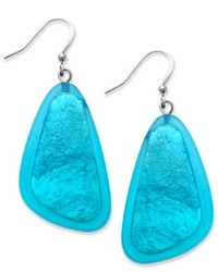 Style&co. Silver Tone Turquoise Shell Drop Earrings