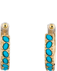 Kenneth Jay Lane Turquoise Hoop Earrings