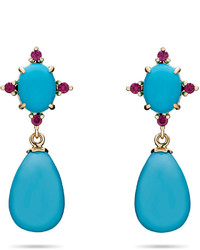 Paul Morelli Turquoise Ruby Drop Earrings