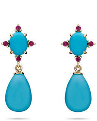 Paul Morelli Turquoise Ruby Drop Earrings