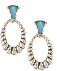 Lagos Venus Fluted Crystal Turquoise Doublet Drop Earrings