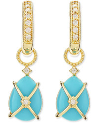 Jude Frances Wrapped Turquoise Earring Charms With Diamonds