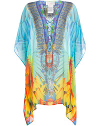 Aquamarine Embellished Silk Dress