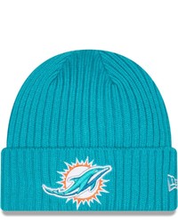 New Era Aqua Miami Dolphins Core Classic Cuffed Knit Hat At Nordstrom
