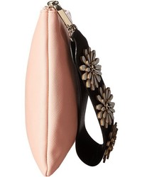 Jessica McClintock Gigi Flower Applique Pouch Clutch Clutch Handbags