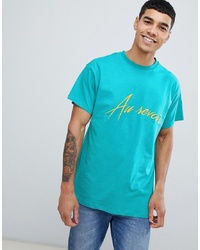 Aquamarine Embroidered Crew-neck T-shirt