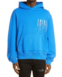 Amiri Embroidered Paint Drip Core Logo Hoodie In Princess Bluewhite At Nordstrom