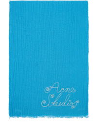 Acne Studios Blue Embroidered Scarf