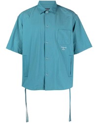 Aquamarine Embroidered Short Sleeve Shirt