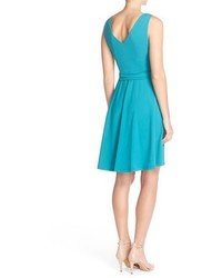 Adrianna Papell Ruched Ponte Fit Flare Dress