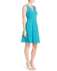 Adrianna Papell Ruched Ponte Fit Flare Dress