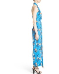Diane von Furstenberg Halter Floral Suit Jumpsuit
