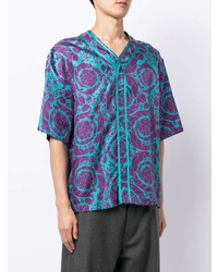 Versace Baroque Print V Neck Shirt