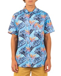 Hurley Colorados Regular Fit Tropical Print Organic Cotton Short Sleeve Button Up Shirt