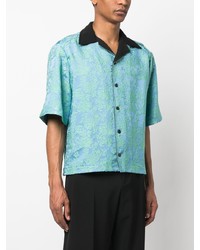 AV Vattev Floral Jacquard Camp Collar Shirt