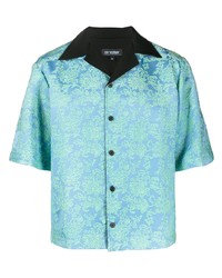 AV Vattev Floral Jacquard Camp Collar Shirt