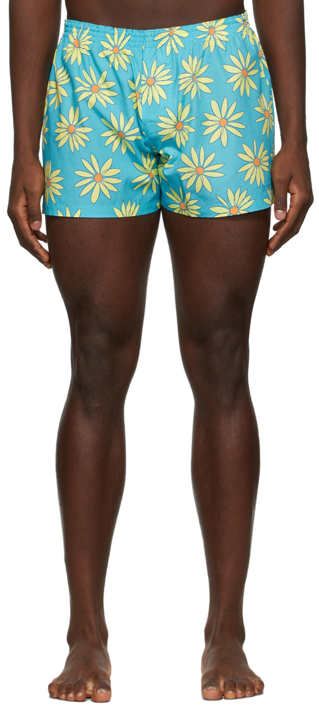 Jacquemus Blue Le Calecon Swim Shorts, $105 | SSENSE | Lookastic