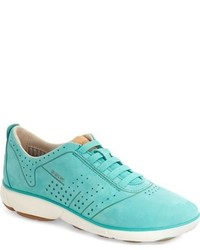 Aquamarine Geometric Leather Sneakers