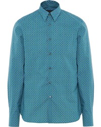 Aquamarine Geometric Long Sleeve Shirt