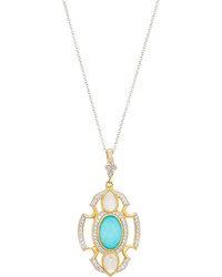 Jude Frances Judefrances Jewelry Malta Moonstone Turquoise Diamond Pendant Necklace