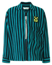Off-White Striped Zip Up Shirt