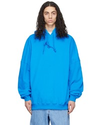 We11done Blue Cotton Hoodie