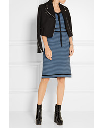 Marc Jacobs Striped Ribbed Cotton Dress Azure