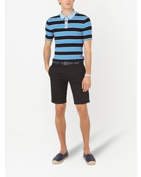 Dolce & Gabbana Stripe Pattern Short Sleeve Polo Shirt