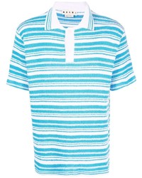 Marni Striped Rib Knit Polo Shirt