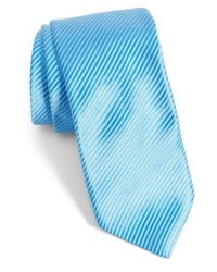 Aquamarine Horizontal Striped Silk Tie