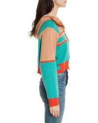 Free People Stripes For Days Zip Hooded Sweater