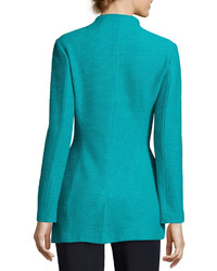 St. John Collection Sheen Tape Funnel Neck Zip Front Jacket