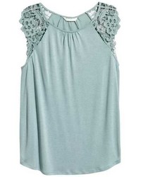 H&M Jersey Top With Lace