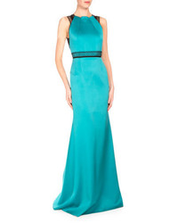 Aquamarine Lace Evening Dress