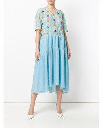 Antonio Marras Floral Embroidered Flared Dress