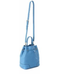 Furla Stacy S Tumbled Light Blue Leather Bucket Bag