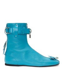 Aquamarine Leather Chelsea Boots