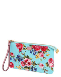 Dolce & Gabbana Roses Dauphine Embossed Leather Pouch
