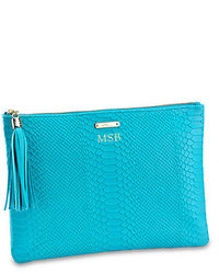 Gigi New York Personalized Python Embossed Leather Clutch