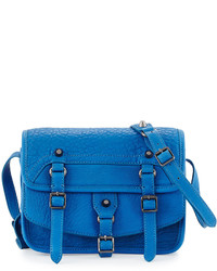 Ash Ace Flap Top Leather Crossbody Bag Azure Blue