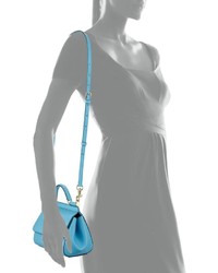 Dolce & Gabbana Sicily Micro Leather Crossbody Bag Blue