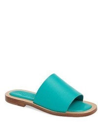 Aquamarine Leather Flat Sandals