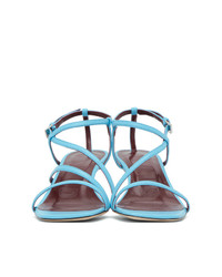 Staud Blue Nappa Gita Heeled Sandals