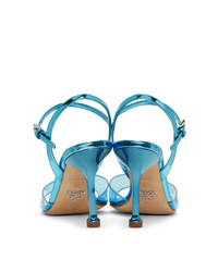 Prada Blue Pvc Heeled Sandals