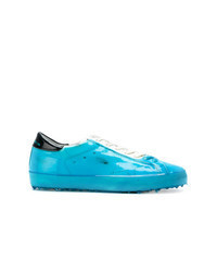 Aquamarine Leather Low Top Sneakers